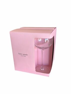 Kate Spade NWT Larabee dot set of 4 balloon goblet gift box 16 oz wine glass